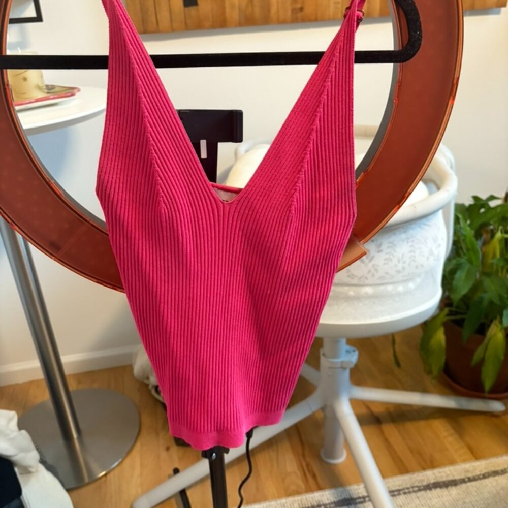 LINI Pink Crochet Top Size M